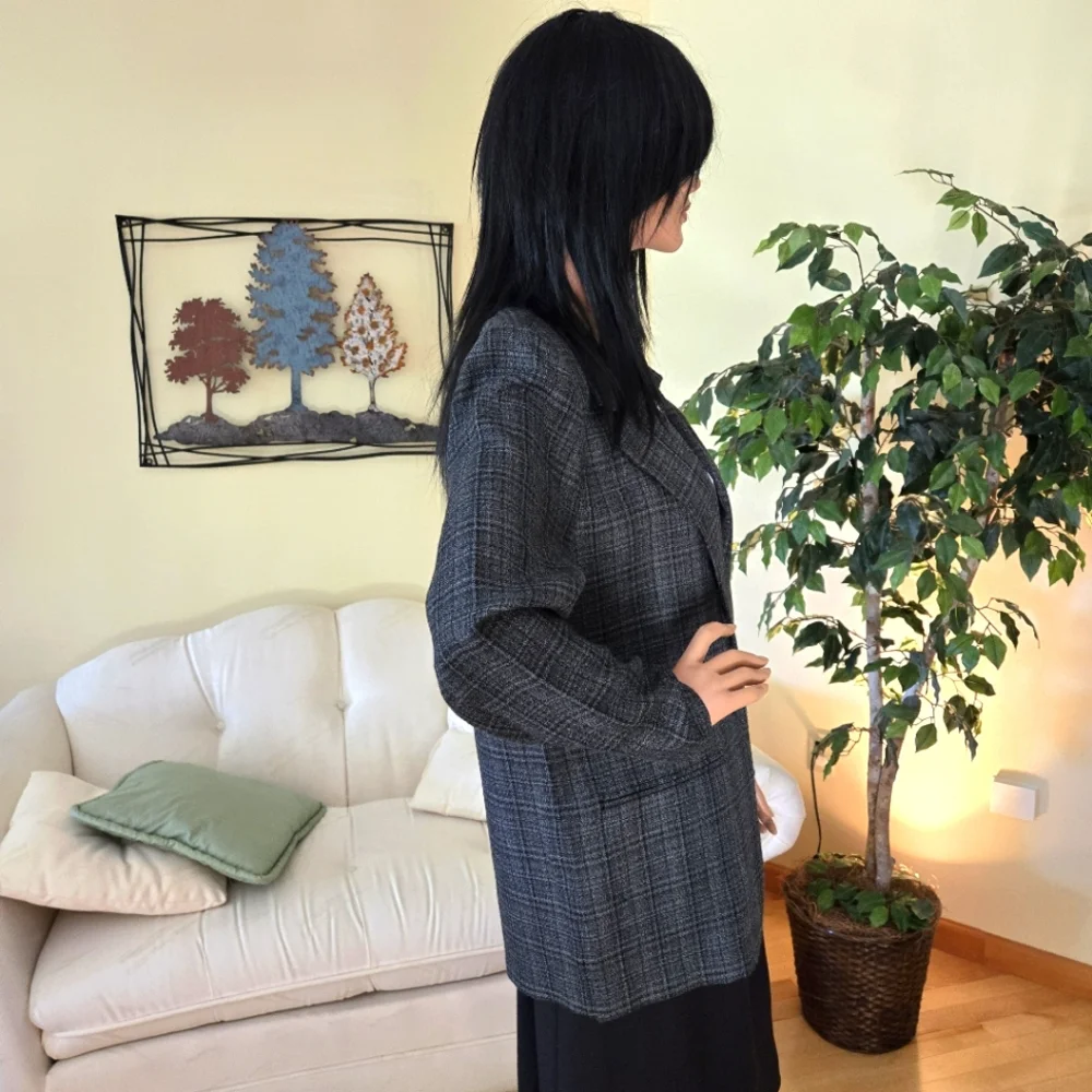Alice Stuart Grey Plaid Woman's Jacket/Blazer Size Small - Picture 5 of 12